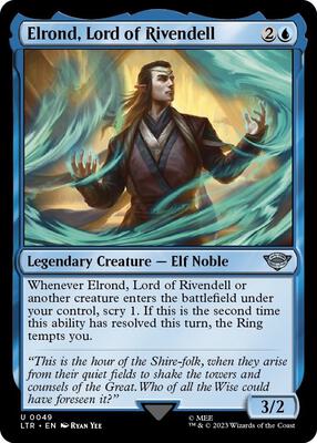 Elrond, Lord of Rivendell card from Universes Beyond: The Lord of the Rings: Tales of Middle-earth