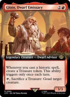 Gloin, Dwarf Emissary (Extended Art) card from Universes Beyond: The Lord of the Rings: Tales of Middle-earth