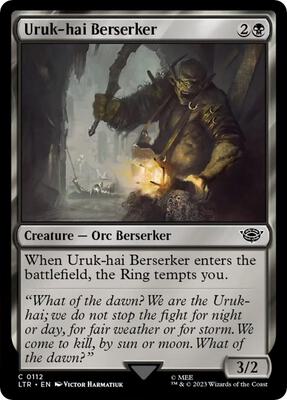 Uruk-hai Berserker card from Universes Beyond: The Lord of the Rings: Tales of Middle-earth
