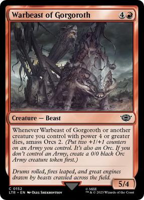 Warbeast of Gorgoroth card from Universes Beyond: The Lord of the Rings: Tales of Middle-earth