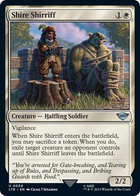 Shire Shirriff card from Universes Beyond: The Lord of the Rings: Tales of Middle-earth