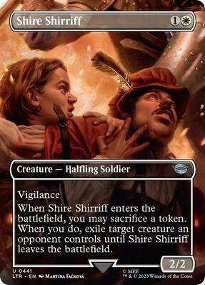 Shire Shirriff (Borderless) card from Universes Beyond: The Lord of the Rings: Tales of Middle-earth