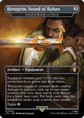 Herugrim, Sword of Rohan - Sword of Hearth and Home (Borderless) card from Commander: The Lord of the Rings: Tales of Middle-earth