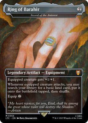 Ring of Barahir - Sword of the Animist (Borderless) card from Commander: The Lord of the Rings: Tales of Middle-earth