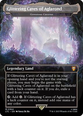 Glittering Caves of Aglarond - Gemstone Caverns (Borderless) card from Commander: The Lord of the Rings: Tales of Middle-earth