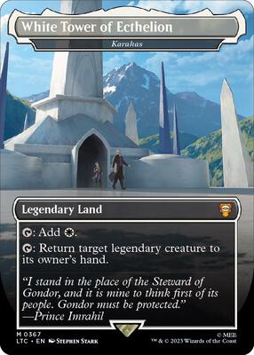 White Tower of Ecthelion - Karakas (Borderless) card from Commander: The Lord of the Rings: Tales of Middle-earth