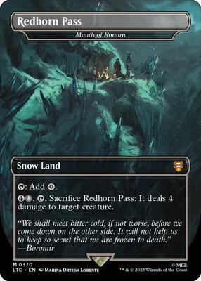 Redhorn Pass - Mouth of Ronom (Borderless) card from Commander: The Lord of the Rings: Tales of Middle-earth