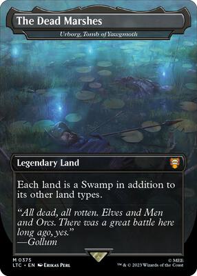 The Dead Marshes - Urborg, Tomb of Yawgmoth (Borderless) card from Commander: The Lord of the Rings: Tales of Middle-earth