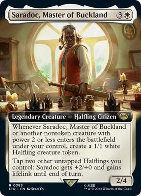 Saradoc, Master of Buckland (Extended Art) card from Universes Beyond: The Lord of the Rings: Tales of Middle-earth