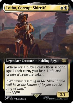 Lotho, Corrupt Shirriff (Extended Art) card from Universes Beyond: The Lord of the Rings: Tales of Middle-earth