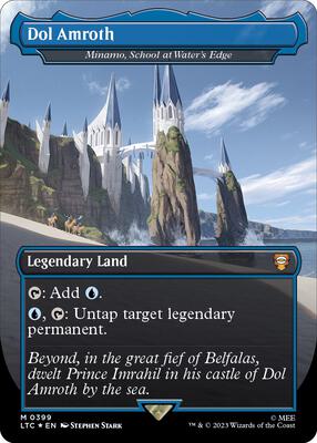 Dol Amroth - Minamo, School at Water's Edge (Borderless) (Surge Foil) card from Commander: The Lord of the Rings: Tales of Middle-earth