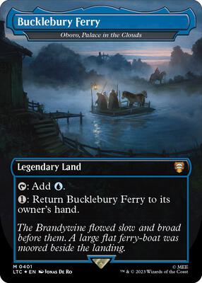 Bucklebury Ferry - Oboro, Palace in the Clouds (Borderless) (Surge Foil) card from Commander: The Lord of the Rings: Tales of Middle-earth