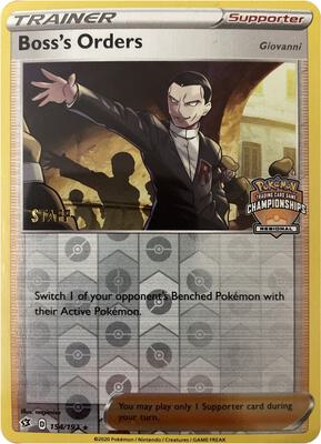 Boss's Orders - 154/192 (Regional Championships) [Staff] card from League & Championship Cards