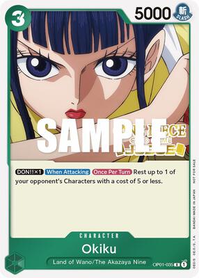 Okiku (Judge) card from One Piece Promotion Cards