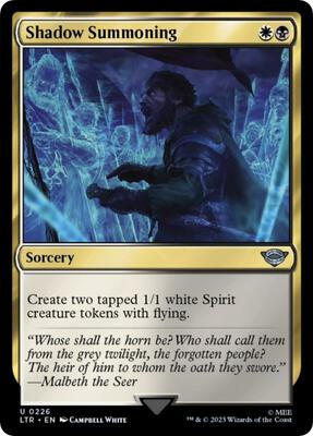 Shadow Summoning card from Universes Beyond: The Lord of the Rings: Tales of Middle-earth