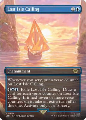 Lost Isle Calling (Borderless) card from Universes Beyond: The Lord of the Rings: Tales of Middle-earth