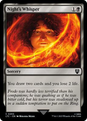 Night's Whisper card from Commander: The Lord of the Rings: Tales of Middle-earth