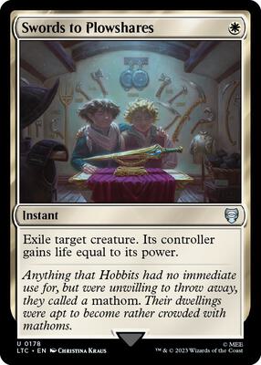 Swords to Plowshares card from Commander: The Lord of the Rings: Tales of Middle-earth