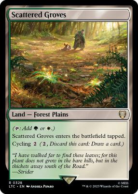 Scattered Groves card from Commander: The Lord of the Rings: Tales of Middle-earth
