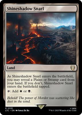 Shineshadow Snarl card from Commander: The Lord of the Rings: Tales of Middle-earth