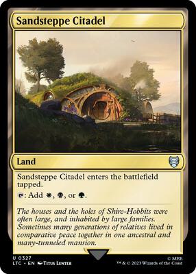 Sandsteppe Citadel card from Commander: The Lord of the Rings: Tales of Middle-earth