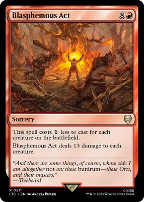 Blasphemous Act card from Commander: The Lord of the Rings: Tales of Middle-earth