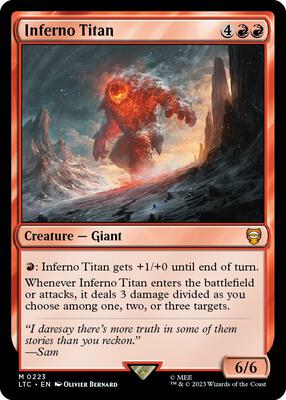 Inferno Titan card from Commander: The Lord of the Rings: Tales of Middle-earth