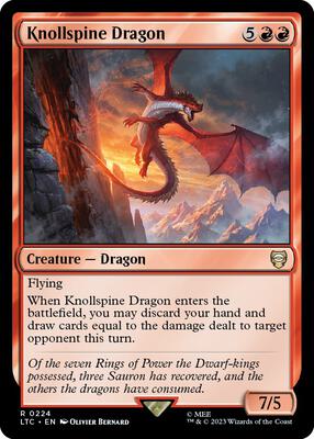 Knollspine Dragon card from Commander: The Lord of the Rings: Tales of Middle-earth