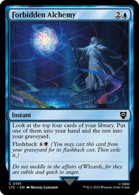 Forbidden Alchemy card from Commander: The Lord of the Rings: Tales of Middle-earth