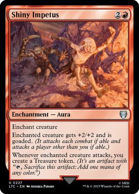 Shiny Impetus card from Commander: The Lord of the Rings: Tales of Middle-earth