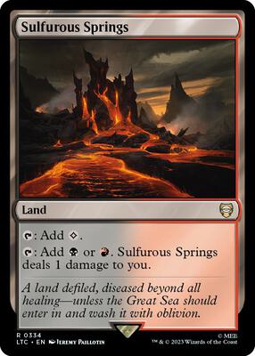 Sulfurous Springs card from Commander: The Lord of the Rings: Tales of Middle-earth