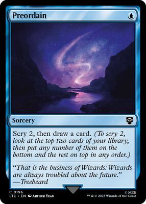 Preordain card from Commander: The Lord of the Rings: Tales of Middle-earth