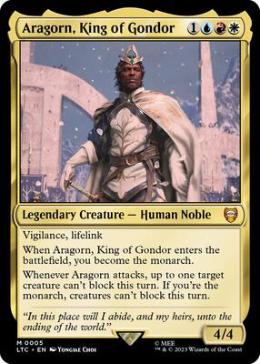 Aragorn, King of Gondor card from Commander: The Lord of the Rings: Tales of Middle-earth