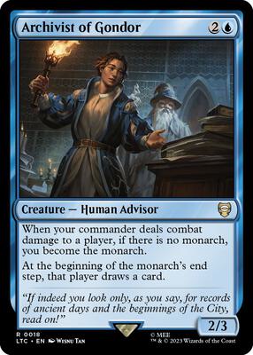Archivist of Gondor card from Commander: The Lord of the Rings: Tales of Middle-earth