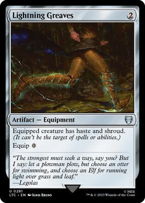 Lightning Greaves card from Commander: The Lord of the Rings: Tales of Middle-earth