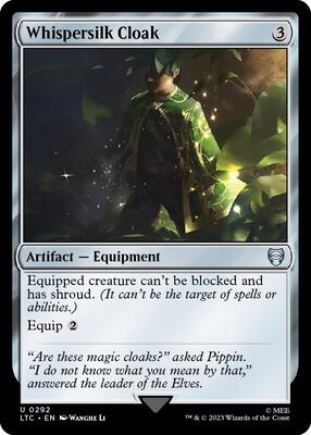 Whispersilk Cloak card from Commander: The Lord of the Rings: Tales of Middle-earth