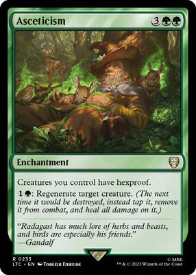Asceticism card from Commander: The Lord of the Rings: Tales of Middle-earth