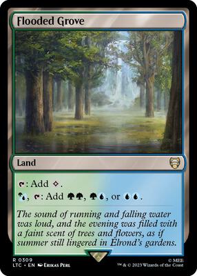 Flooded Grove card from Commander: The Lord of the Rings: Tales of Middle-earth