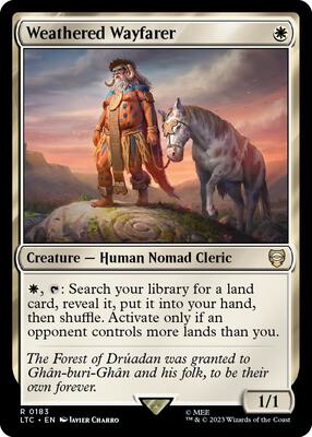 Weathered Wayfarer card from Commander: The Lord of the Rings: Tales of Middle-earth