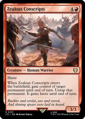 Zealous Conscripts card from Commander: The Lord of the Rings: Tales of Middle-earth