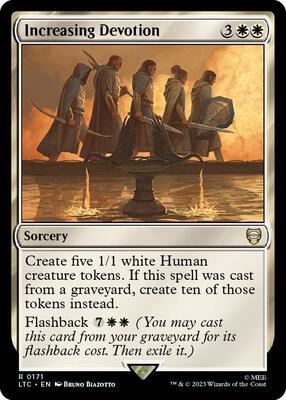 Increasing Devotion card from Commander: The Lord of the Rings: Tales of Middle-earth