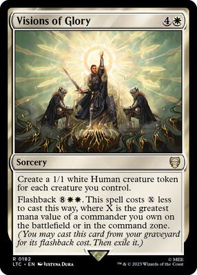 Visions of Glory card from Commander: The Lord of the Rings: Tales of Middle-earth