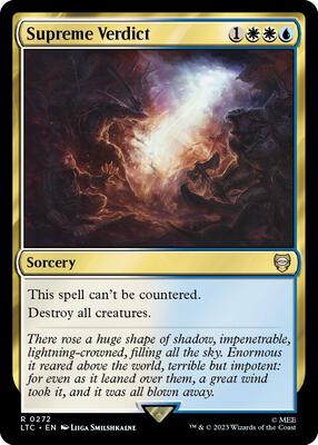 Supreme Verdict card from Commander: The Lord of the Rings: Tales of Middle-earth