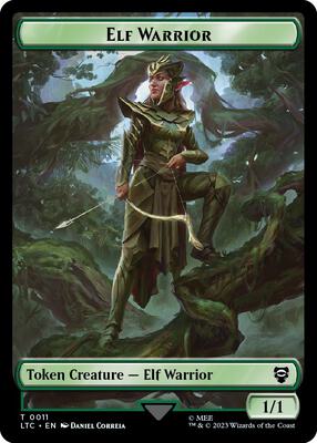 Elf Warrior // Bird (0006) Double-Sided Token card from Commander: The Lord of the Rings: Tales of Middle-earth
