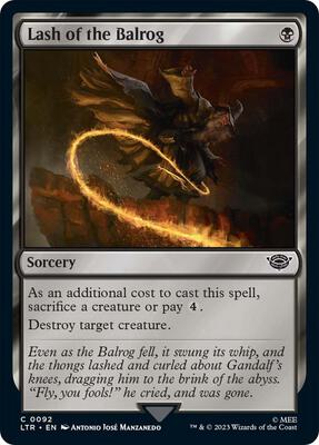 Lash of the Balrog card from Universes Beyond: The Lord of the Rings: Tales of Middle-earth