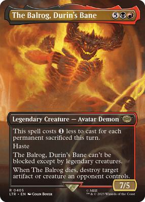 The Balrog, Durin's Bane (Borderless) card from Universes Beyond: The Lord of the Rings: Tales of Middle-earth
