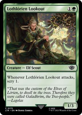 Lothlorien Lookout card from Universes Beyond: The Lord of the Rings: Tales of Middle-earth