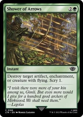 Shower of Arrows card from Universes Beyond: The Lord of the Rings: Tales of Middle-earth