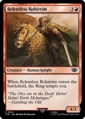 Relentless Rohirrim card from Universes Beyond: The Lord of the Rings: Tales of Middle-earth