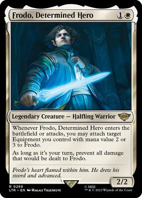 Frodo, Determined Hero card from Universes Beyond: The Lord of the Rings: Tales of Middle-earth